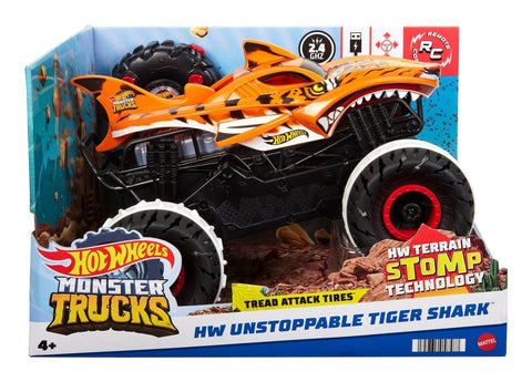 Hot Wheels Monster Trucks Unstoppable Tiger Shark Remote Control Vehicle